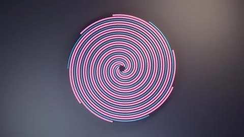 Abstract background featuring a rotating spiral pattern with vibrant pink a.. Stock Illustration