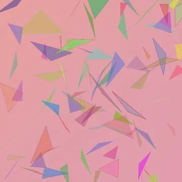 Abstract background featuring scattered colorful translucent triangles on a.. Stockillustratie