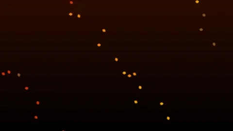Abstract background featuring small glowing orange lights in the darkness Video stock 335117625