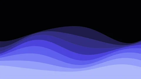 Abstract background featuring smooth flowing blue waves on a dark backdrop Stock Footage 338312039