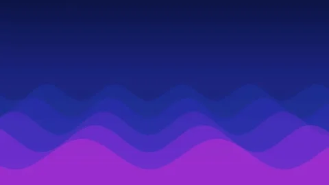 Abstract background featuring smooth layered waves in deep blue and purple Video stock 335118315