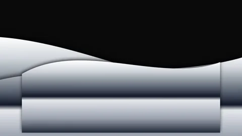 Abstract background featuring smooth silver waves against a solid black backdrop Video stock 335117927