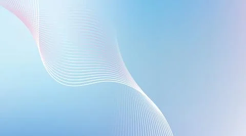 Abstract background featuring soft flowing white lines on a smooth blue gradient Stockillustratie