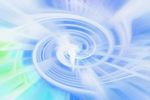 Abstract background featuring swirling blue and white light trails in a circle Stock Illustration
