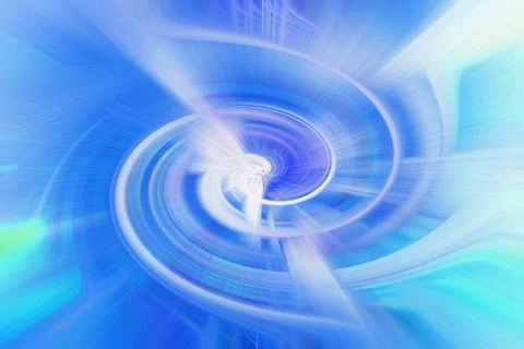 Abstract background featuring swirling blue and white light trails Stock Illustration