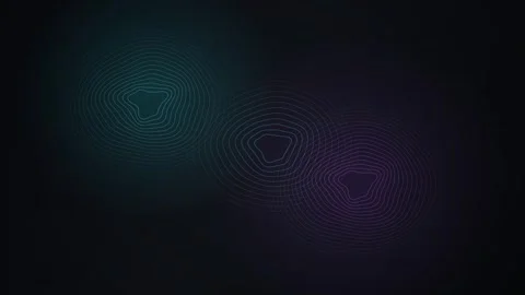 Abstract background featuring three interconnected glowing topographic line.. Stock Footage 346723529