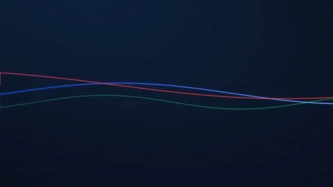 Abstract background featuring three minimalist wave lines on dark blue Vídeos de archivo 336263308