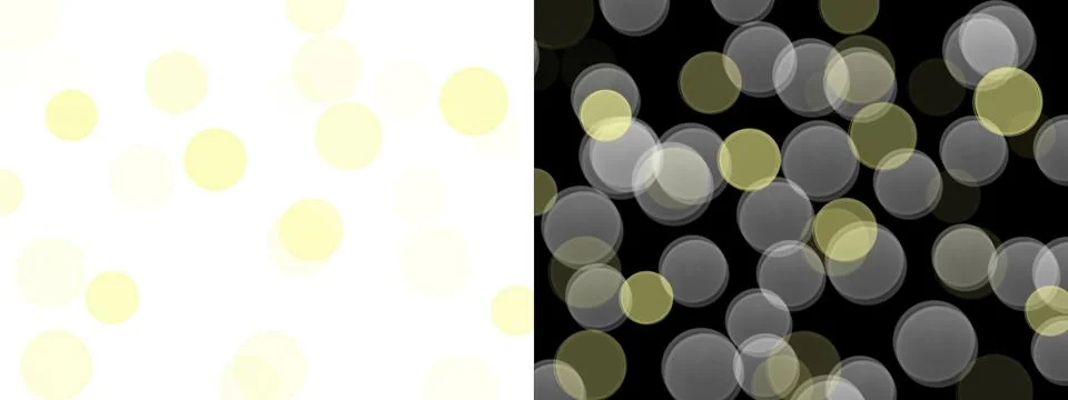 Abstract background featuring translucent bokeh lights in yellow and grey Stockillustratie