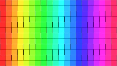 Abstract background featuring vertical bars in a vibrant rainbow color gradient Video stock 335117585