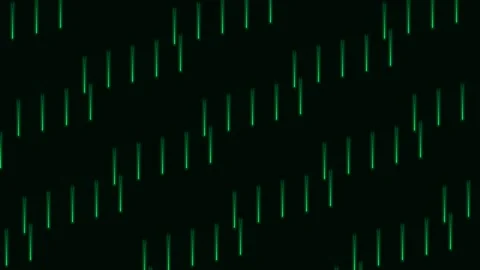 Abstract background featuring vertical glowing green light streaks on black Stock-Footage 335117841