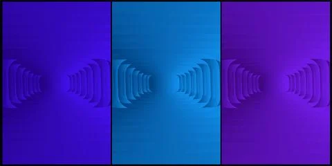 Abstract background featuring vertical panels in shades of blue and purple Stock Illustration