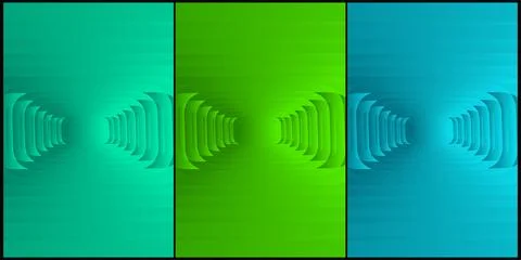 Abstract background featuring vertical panels in shades of green and blue Stock Illustration