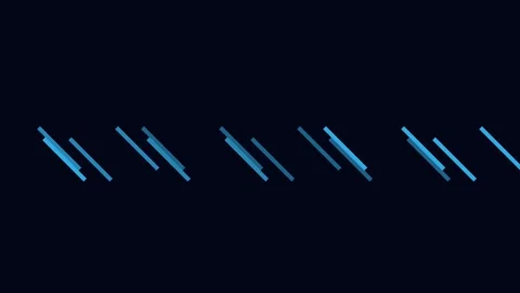 Abstract background featuring vibrant blue diagonal lines on black canvas Video stock 335117619