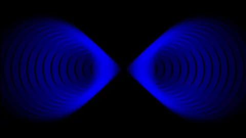 Abstract background featuring vibrant blue rings pulsating rhythmically in .. Stock Footage 345547823