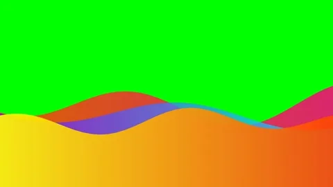 Abstract background featuring vibrant colorful waves on a green screen canvas Stock Footage 340900351
