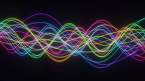 Abstract background featuring vibrant colorful neon light wave patterns flo.. Stock-Footage 347464790