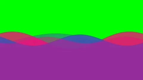 Abstract background featuring vibrant overlapping waves in purple and green Stock Footage 340266869