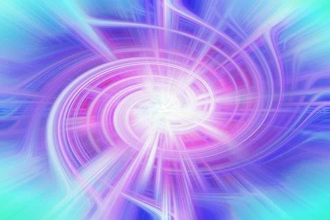 Abstract background featuring vibrant purple and blue swirling light beams Stock Illustration