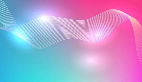 Abstract background featuring wavy lines and glowing light effects in pink and Illustrazione stock