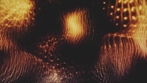 Abstract background featuring wavy orange gradient and spiraled particles. Stock Footage 291344823