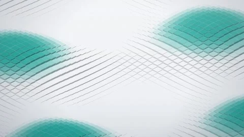 Abstract background featuring wavy patterns composed of teal and white squa.. Stock Footage 346723536