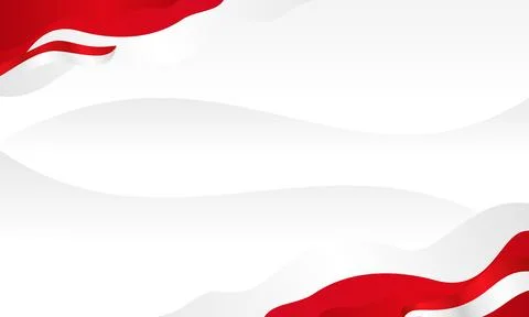 Abstract Background Featuring Wavy Red and White Shapes Reflecting National.. Stock Illustration