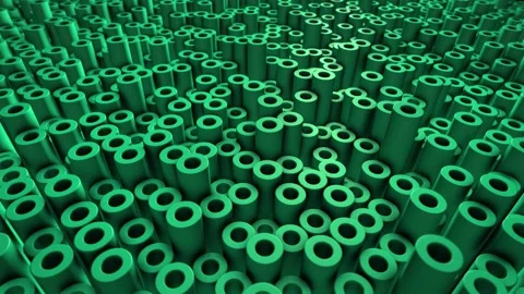 Abstract background with a field of cylinder shaped 3D forms Stock Footage 283254961
