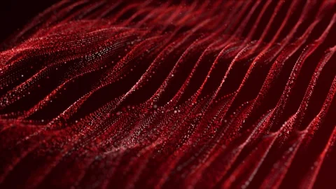 Abstract background with a field of sparkling red waves Stock Footage 252832247