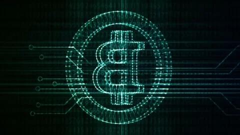 Abstract background financial concepts 3D technology earth Cryptocurrency Stock Footage 336443378