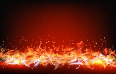 Abstract background of fire flame on red background Stock Illustration