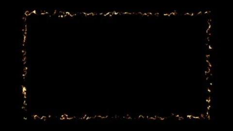 Abstract background with fire frame on black backdrop Stock Illustration