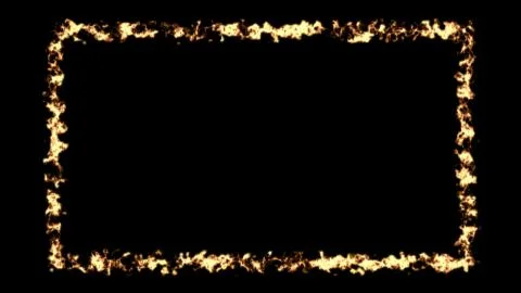 Abstract background with fire frame on black backdrop Stock Illustration