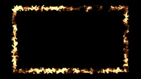 Abstract background with fire frame on black backdrop Stock Illustration