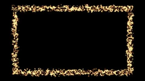 Abstract background with fire frame on black backdrop Stock Illustration