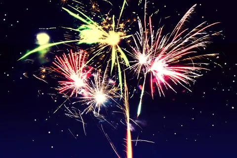 Abstract background. Fireworks circle blur. Colorful in celebration. Backgr.. Stock Photos