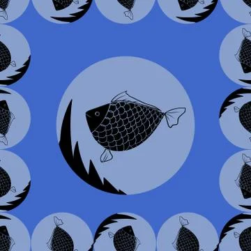 Abstract background with fishes Stock Illustration