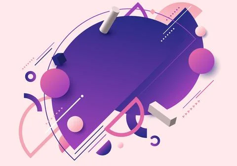 Abstract background flat design 3D geometric elements pattern retro style イラスト素材