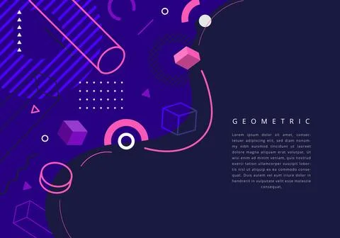Abstract background flat design geometric elements pattern memphis retro styl 스톡 일러스트