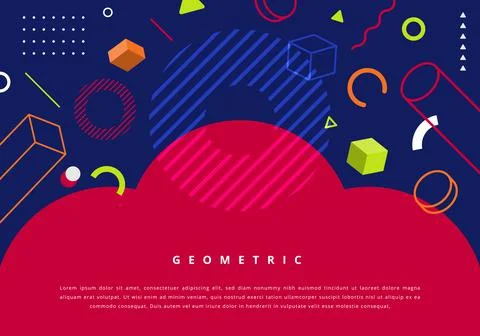 Abstract background flat design geometric elements pattern retro style Illustrazione stock