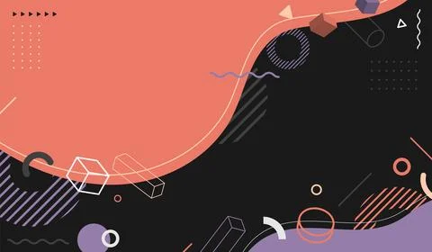 Abstract background flat design geometric elements pattern memphis retro styl イラスト素材