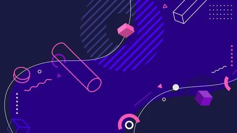 Abstract background flat design geometric elements pattern memphis retro styl 库存插图