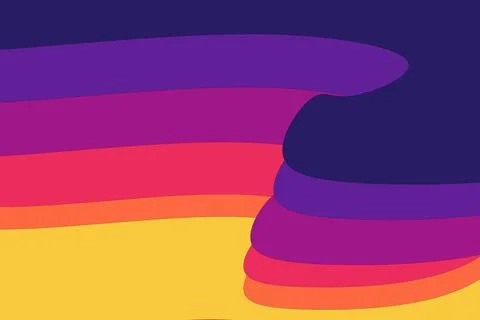 Abstract background with flat, layered shapes and bands of color. Stock Illustration