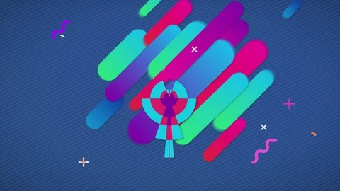 Abstract background in flat style with animation of rounded rectangles, circles Stock Footage 105343325