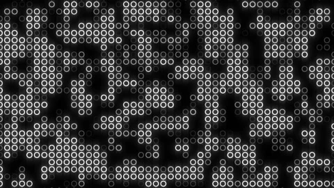 Abstract background, flickering and blinking white circles on black Видео 203620214