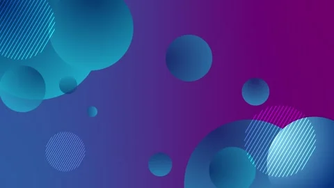 Abstract background with floating circles and striped shapes animation Stock Footage 337084216