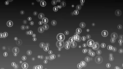 Abstract background with floating dollar sign icons money rain finance grow.. Видео 337872199