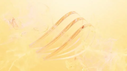 Abstract background with floating golden spiral and shimmering particles in.. Stock Footage 332388990