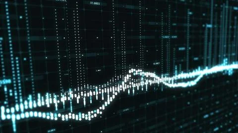 Abstract background with floating graph flowing counters of numbers and equal Illustration