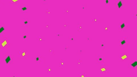 Abstract background with floating green and yellow confetti Illustrazione stock