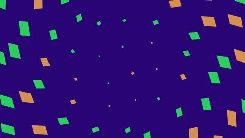 Abstract background with floating green and orange rectangles Stock Illustration